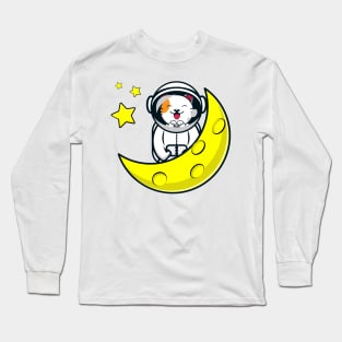 Cute cat astronot cartoon Long Sleeve T-Shirt